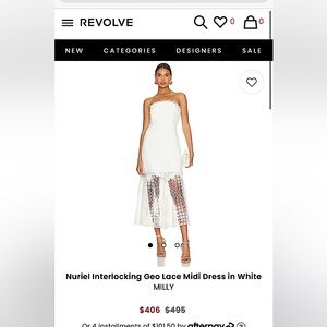 Milly Nuriel Interlocking Geo Lace Dress - White / 0